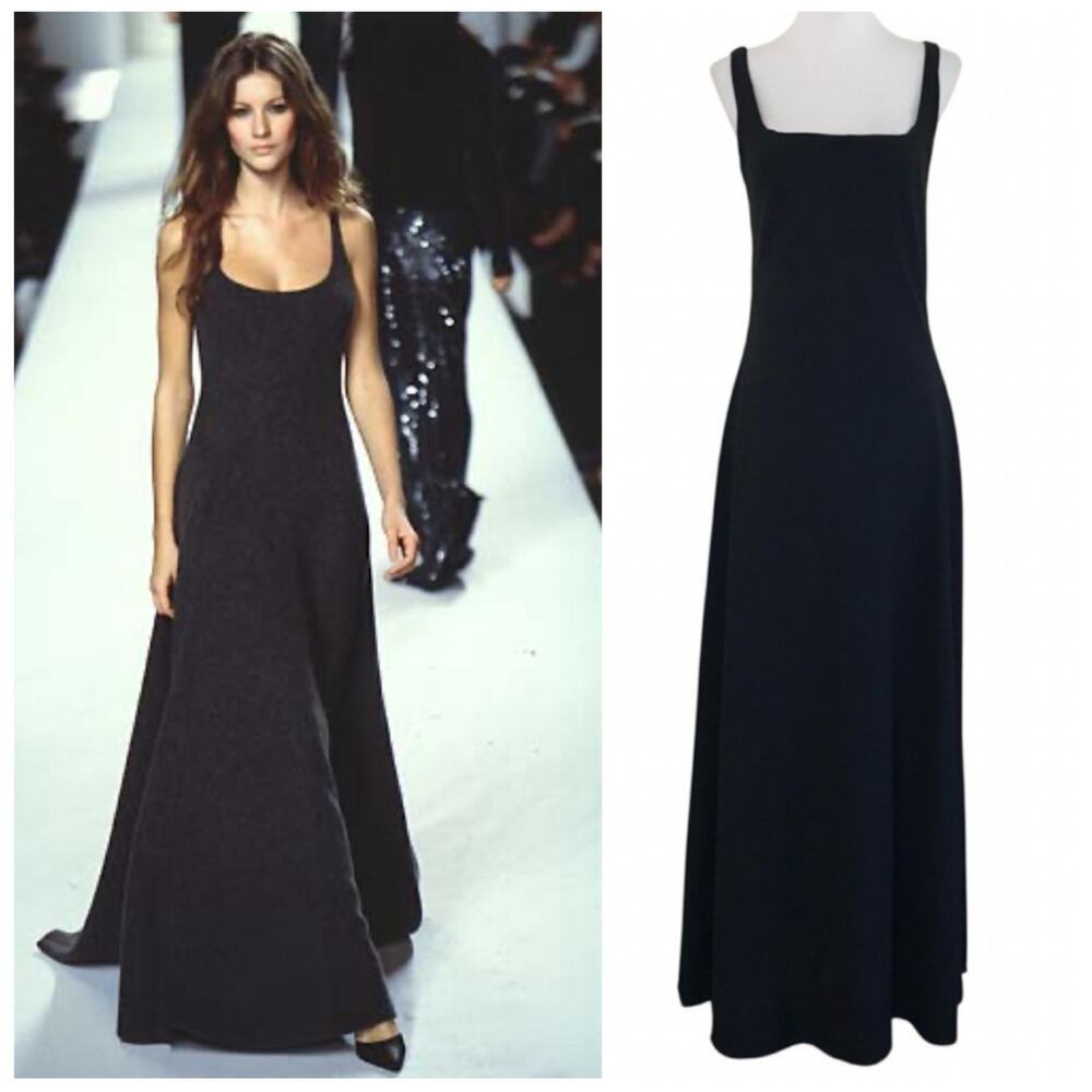 Ralph Lauren Collection Purple Label Vintage Runway Gown Wool Maxi Dress 90s 4